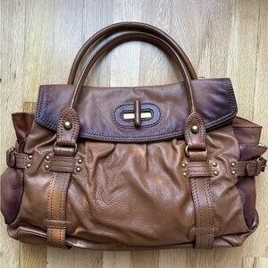 Hype Brown Leather Satchel